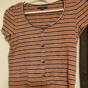 SET OF 2 Orangey/Brown Cottagecore Crop Top & Scrunch top Puff Sleeve Floral top